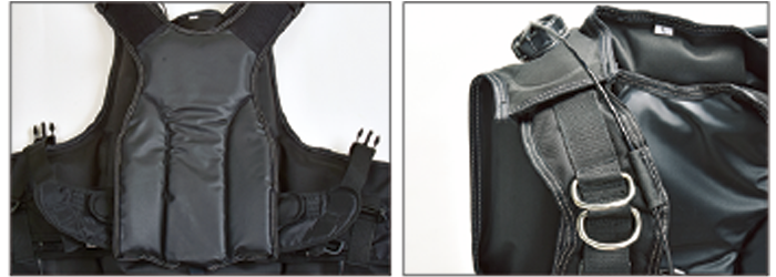 バックパッド一体型ショルダーベルト